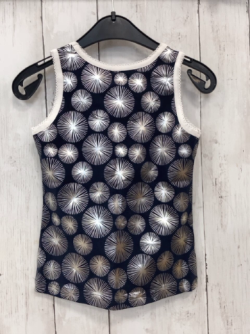 neu Lofft  Top  Gr. 116  blau silber Sternblumen weißer Bund NP 19,95 € 