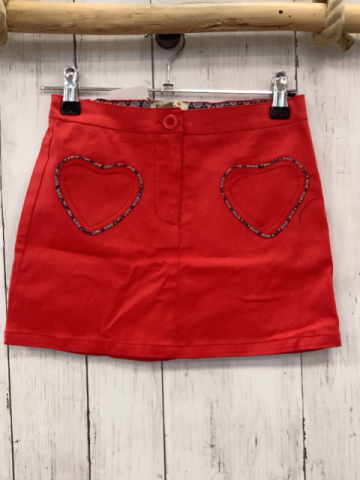 neu Bock Copenhagen  Rock Gr. 116  rot Herztaschen 