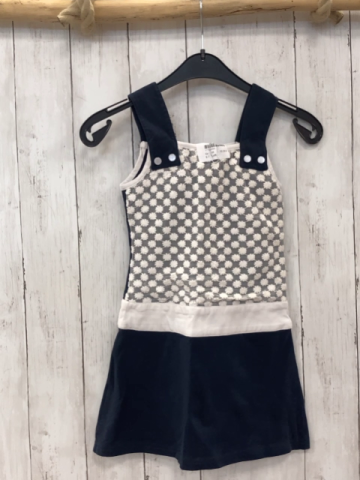 Lofft  Kleid Gr. 116  blaues Oberteil mit weißem Netzmit weißen Blumen 