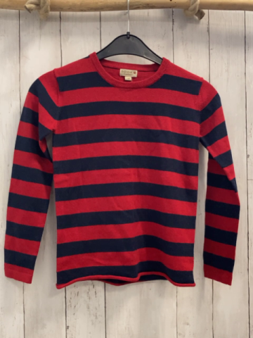 Bock Copenhagen  Pullover  Gr. 122/128  blau rote Streifen Strick 70 % Baumwolle 30 & Wolle 