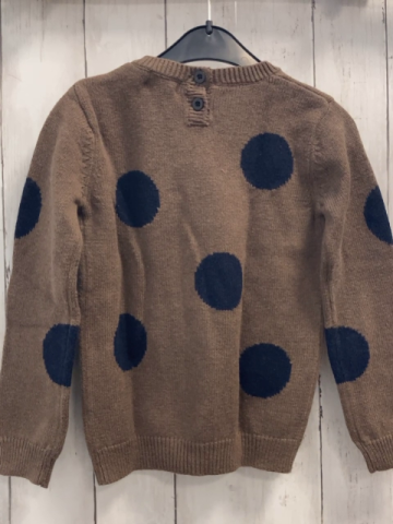 Bock Copenhagen  Pullover  Gr. 116  braun blaue Punkte  Strick 70 % BW 30 & Wole 