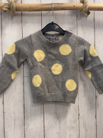 Bock Copenhagen  Pullover  Gr. 80  grau gelbe  Punkte  Strick 70 % BW 30 & Wolle 
