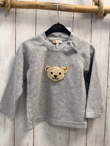 Steiff Pullover Gr. 104  grau Fleece Kopf