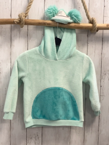 H&M Pullover Gr. 110  mint türkis Plüsch Kapuze