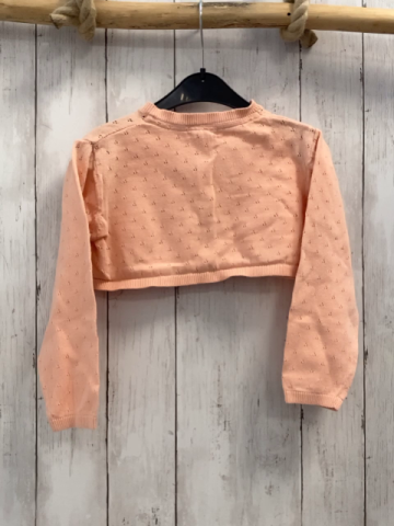 vertbaudet  Strickjacke  Gr. 116  lachs Lochmuster 