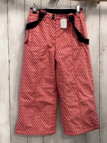 Rodeo Skihose  Gr. 116  weiß hellrot weinrot Würfelmuster schwarze Hosenträger 