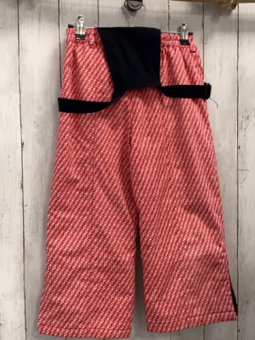 Rodeo Skihose  Gr. 116  weiß hellrot weinrot Würfelmuster schwarze Hosenträger 