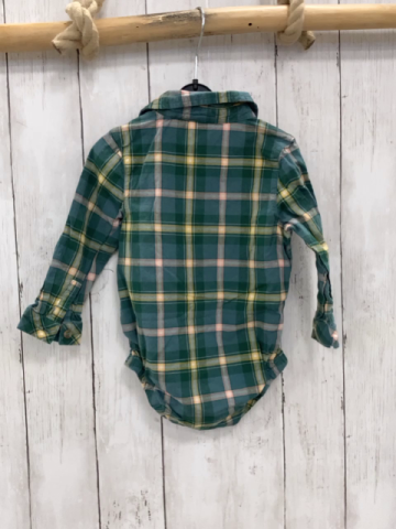 Cat & Jack  Hemd  Gr. 86  petrol gelb weiß kariert mit Bodyunterteil 