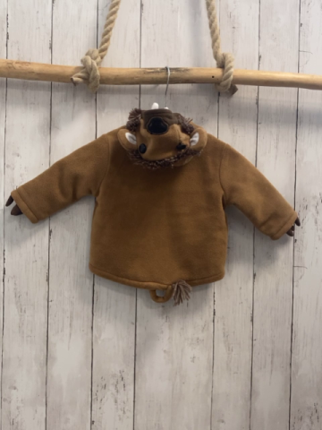Chickeeduck  Fleecejacke  Gr. 74  hellbraun brauner Bund Kapuze mit Bärengesicht 