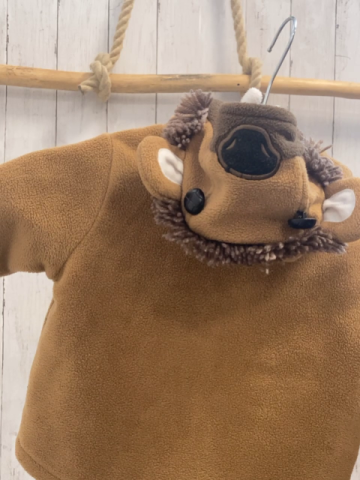 Chickeeduck  Fleecejacke  Gr. 74  hellbraun brauner Bund Kapuze mit Bärengesicht 