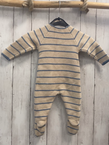 Sfera  Overall Gr. 56  beige hellblaue Streifen Strick 