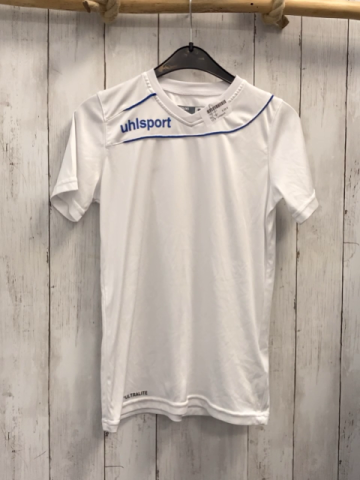 Uhlsport  Sportshirt  Gr. 140  weiß hellblaue Schrift 