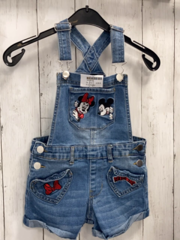 Disney  Latzshorts  Gr. 110  blau Jeans Minnie + Mickey Mouse mit Pailetten 