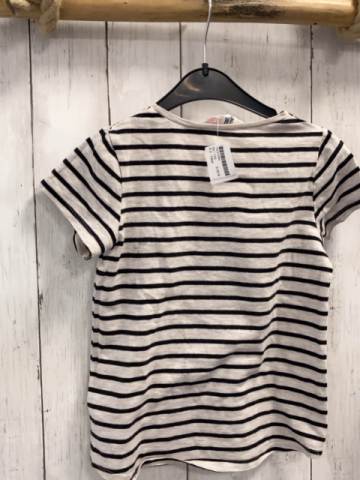 H&M  T-Sirt Gr. 122  grau schwarze Streifen Pailetten Minnie Mouse  