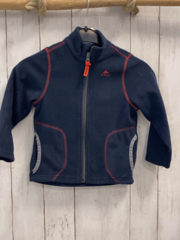 Decathlon  Fleecejacke  Gr. 98  blau orange Nähte grauer Bund 