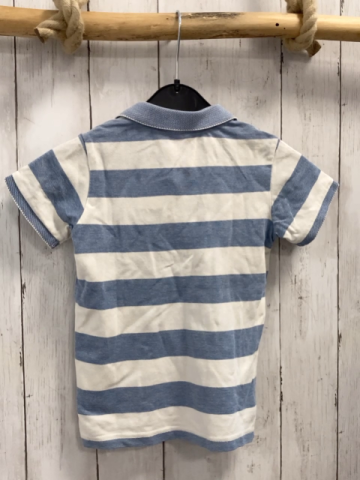 H&M  Poloshirt Gr. 98  weiß hellblaue Streifen 