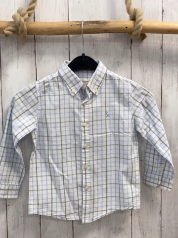 Neck&Neck  Hemd  Gr. 92  weiß hellblau oliv kariert 