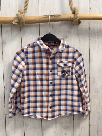 Sergent Major  Hemd  Gr. 104  weiß blau orange kariert 