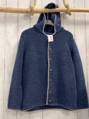 Isar Trachten  Strickjacke  Gr. 152  blau grauer Bund 