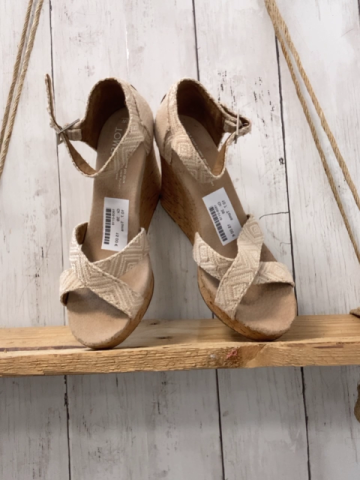 Toms  Sandaletten  Gr. 39  sand beige Rauten Keilabsatz 