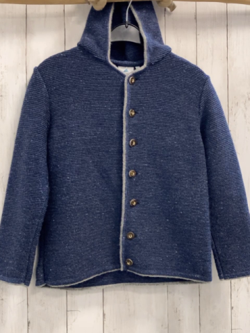 Isar Trachten  Strickjacke  Gr. 152  blau hellgrauer Bund Trachtenknöpfe 