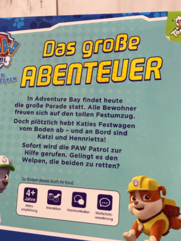   Pappbuch Paw Patrol Das große Abenteuer 