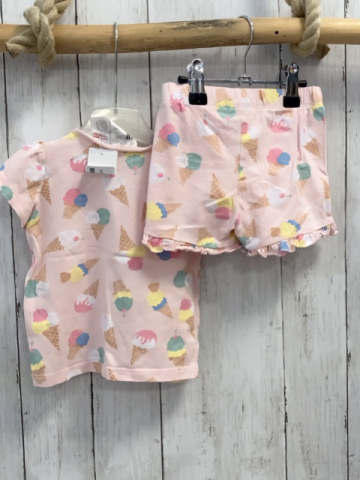2tlg H&M  T-Shirt + Shorts  Gr. 74  rosa Eis 