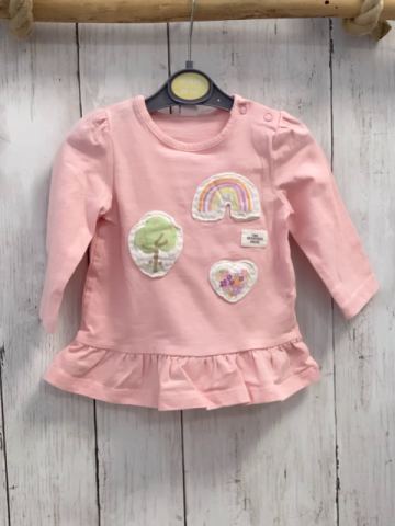   Langarmshirt  Gr. 62  rosa Regenbogen 