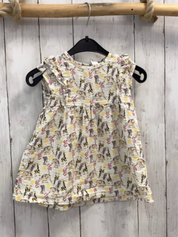   Kleid  Gr. 74  weiß Struktur Wilde Tiere 
