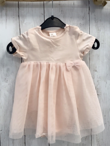 H&M Kleid  Gr. 74  lachs Tüllüberrock Bodyunterteil