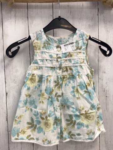   Kleid  Gr. 74  weiß mint gelb oliv Blumen