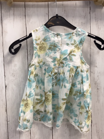   Kleid  Gr. 74  weiß mint gelb oliv Blumen