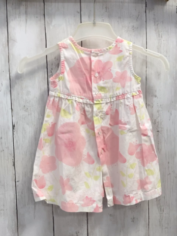   Kleid  Gr. 74  weiß rosa gelbe BLumen 