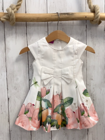 Baker  Kleid  Gr. 68  weiß Blumen Käfer große Schleife 