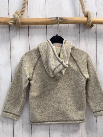   Strickjacke  Gr. 92  weiß sand meliert Kapuze Reißverschluss 