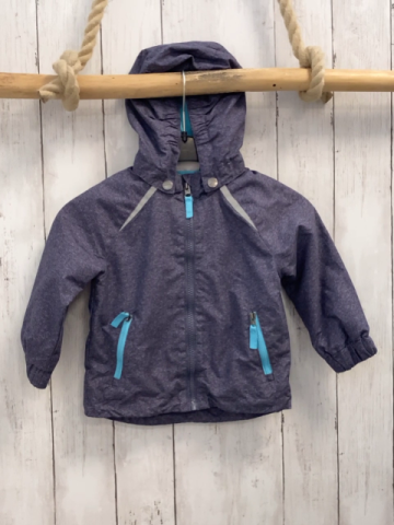   Regenjacke  Gr. 86  blau grau meliert Kapuze 
