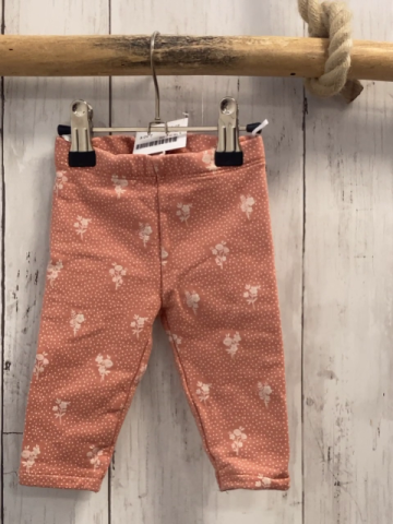  Leggings  Gr. 68  lachs weiße Punkte + Blumen 