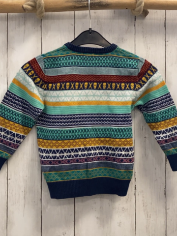 H&M  Pullover  Gr. 104  blau mint weinrot  mais türkis Streifen Strick mit Muster 