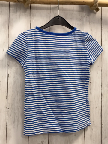 Mini Boden  T-Shirt  Gr. 122  blau weiße Streifen goldene Flamingos 