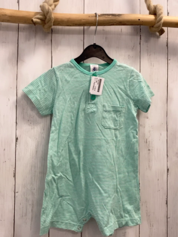 Petit Bateau  Playsuit Gr. 86  grün weiße Streifen 