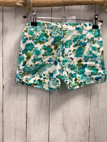   Shorts Gr. 116  weiß türkis hellblaue Blumen 