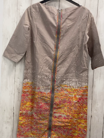 COS Kleid  Gr. 34  hellgrau mit weißen Punkten + pink gelb orange weißer Druck 