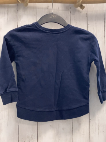 Mango Pullover  Gr. 116  blau rosa Schrift 