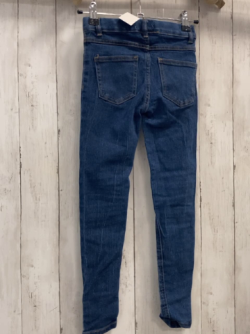  Jeggings  Gr. 128  blau Jeans orange Nähte 