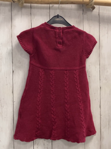   Kleid  Gr. 92  weinrot Strick Zöpfe Schleife 