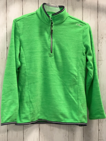 CMP Pullover  Gr. 164  grün Fleece schwarz grauer Streifenbund 