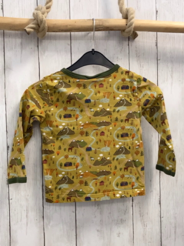 Alana Langarmshirt Gr. 92  senf Landschaft oliv Bund