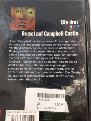 Drei???  Buch Grusel auf Campbell Castle 