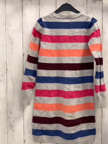 Esprit  Kleid  Gr. 128  grau bunte Streifen Strick Taschen mit Pailetten