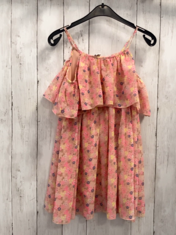 Dopodopo Kleid  Gr. 128  lachs Tüllüberkleid mit Blumen Rüschen 